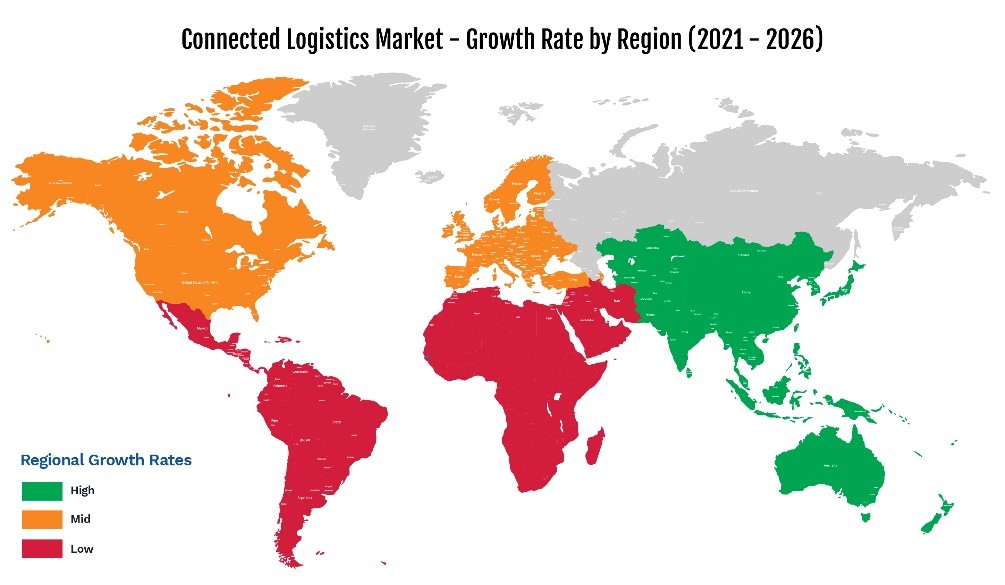 Connected Logistics Market-Growth Rate By Region 2021-2026)